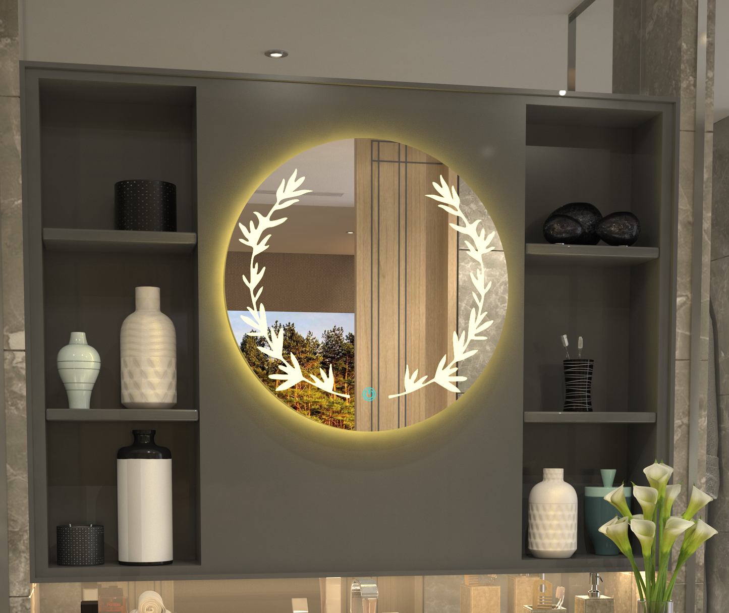 Sonbahar Esintisi: Lüks Desenli Minimalist Özel Tasarım Ayna