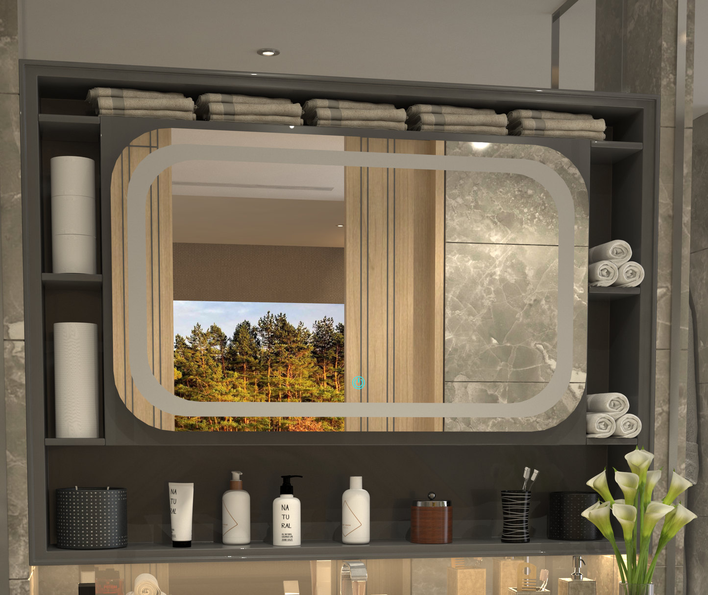 Modern Çerçeve Oval Lüks Minimalist Özel Tasarım Ayna