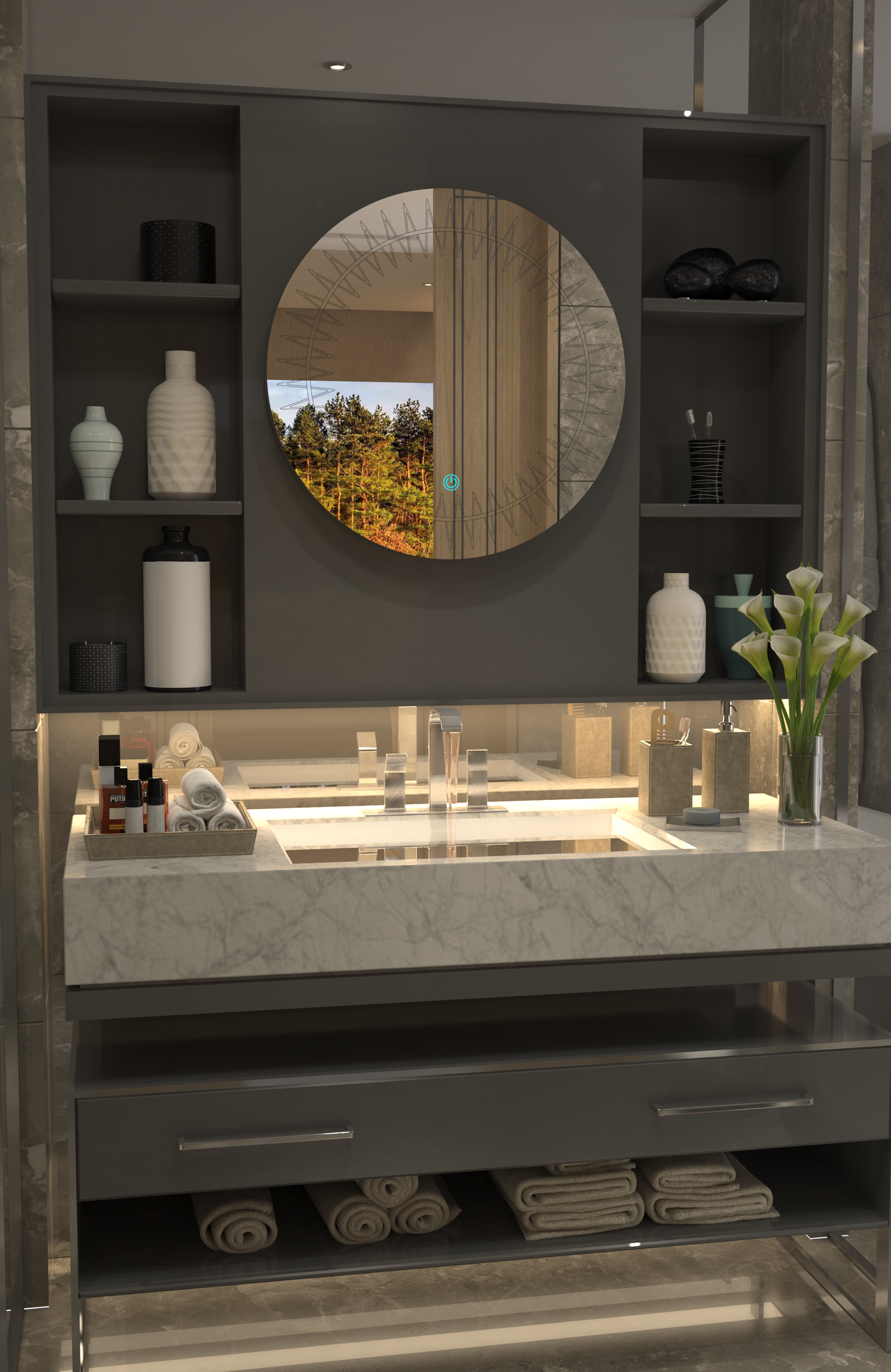 Sun Led Minimalist Özel Tasarım Ayna