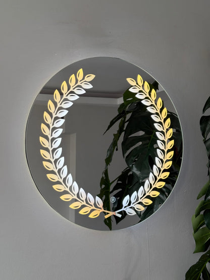 Yaprak Desenli Özel Tasarım Ayna