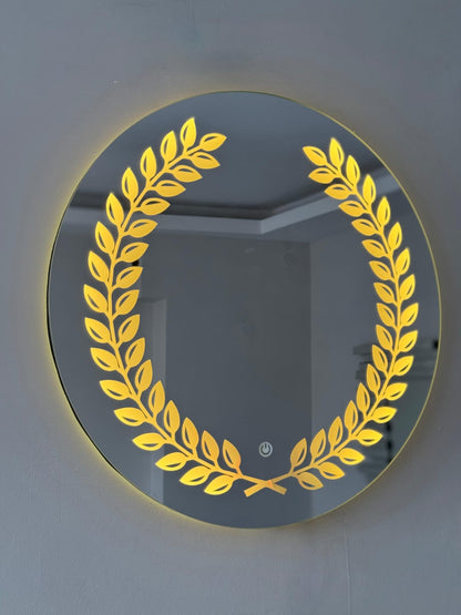 Yaprak Desenli Özel Tasarım Ayna