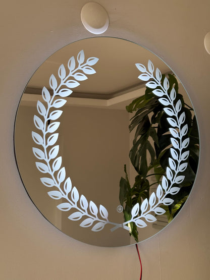 Yaprak Desenli Özel Tasarım Ayna