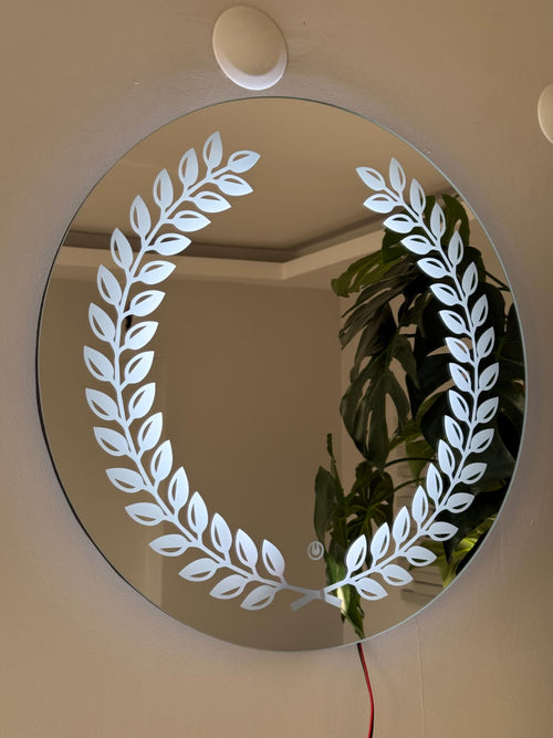 Yaprak Desenli Özel Tasarım Ayna