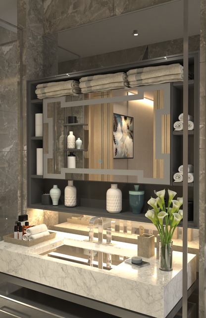 Meander Işıltısı Royal Line Lüks Minimalist Özel Tasarım Ayna