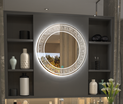 Versace Işıltısı: Lüks Desenli Minimalist Özel Tasarım Ayna