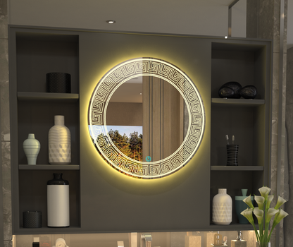 Versace Işıltısı: Lüks Desenli Minimalist Özel Tasarım Ayna