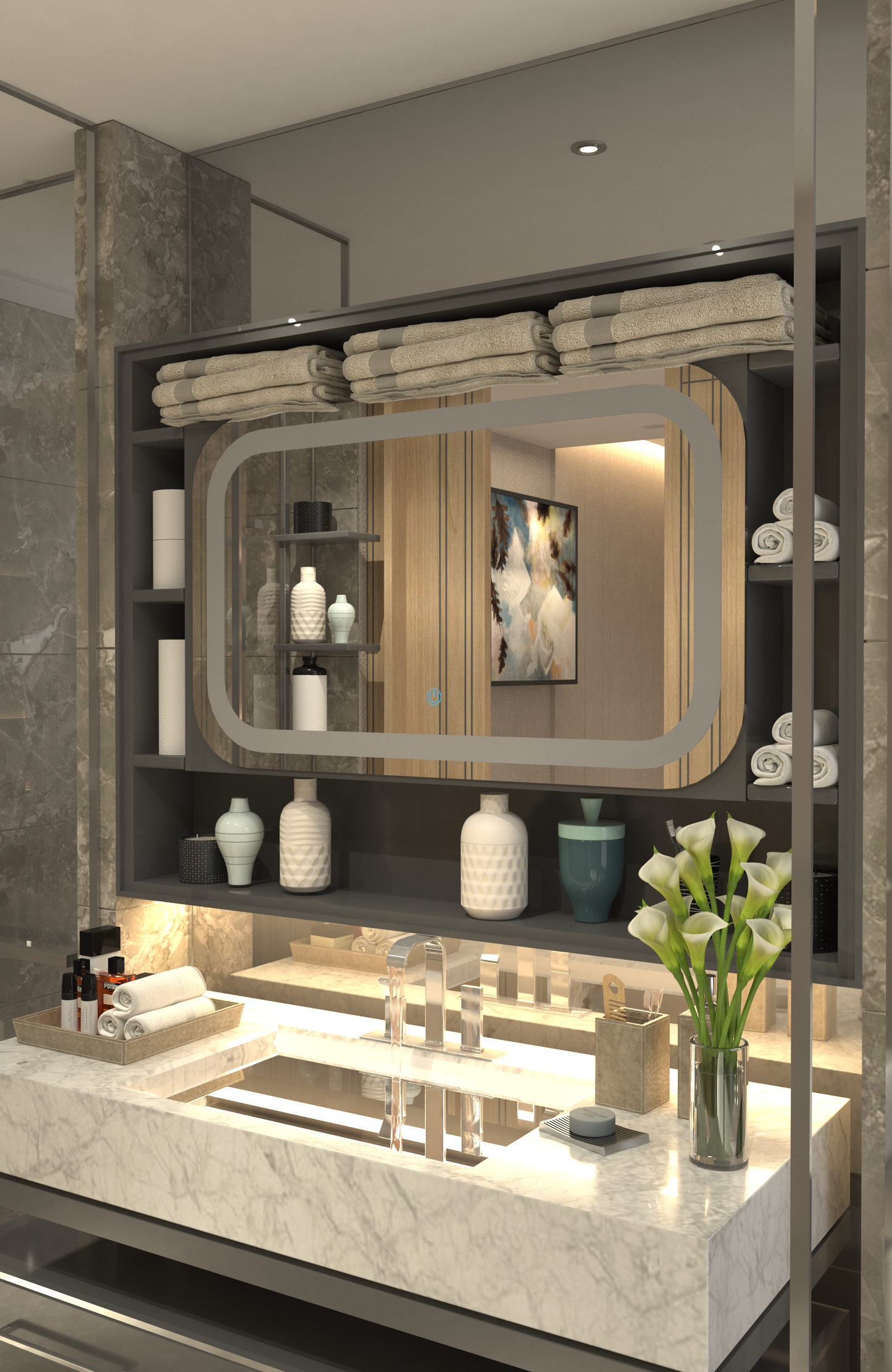 Modern Çerçeve Oval Lüks Minimalist Özel Tasarım Ayna