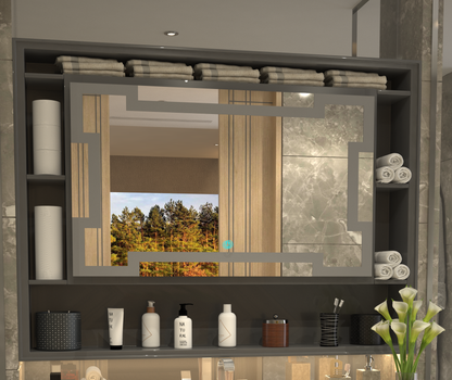 Meander Işıltısı Royal Line Lüks Minimalist Özel Tasarım Ayna