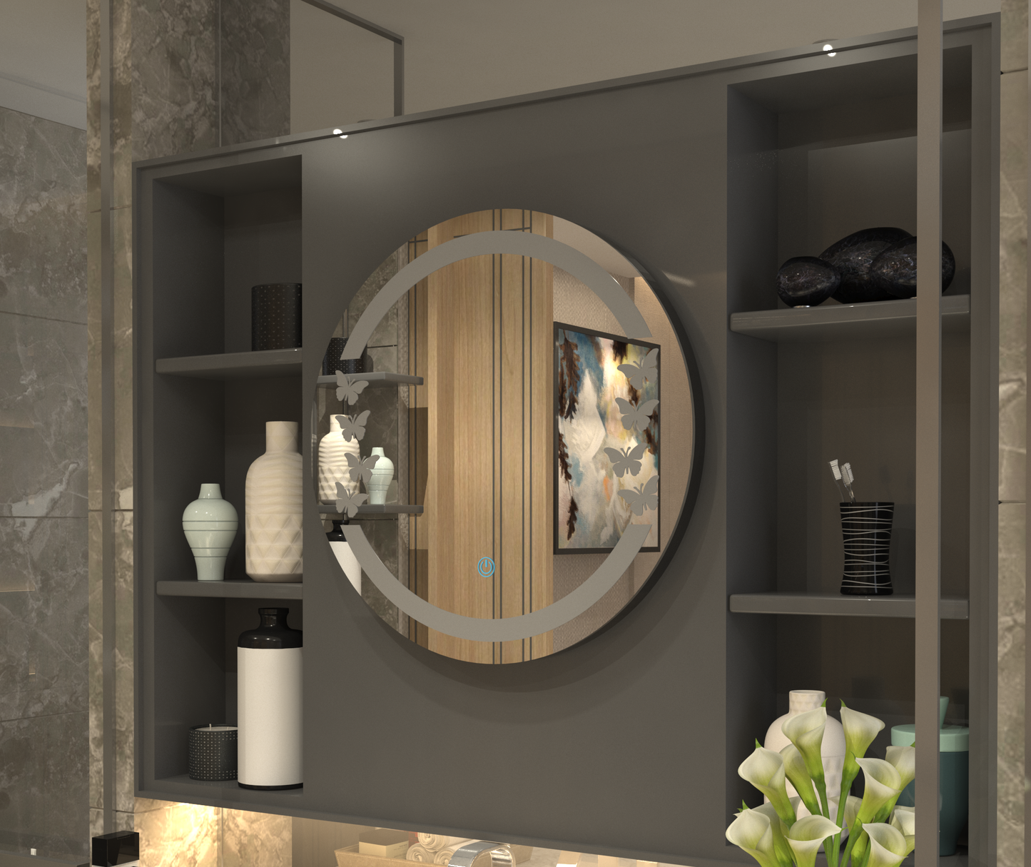 Kelebek Desen Butterfly Minimalist Özel Tasarım Ayna