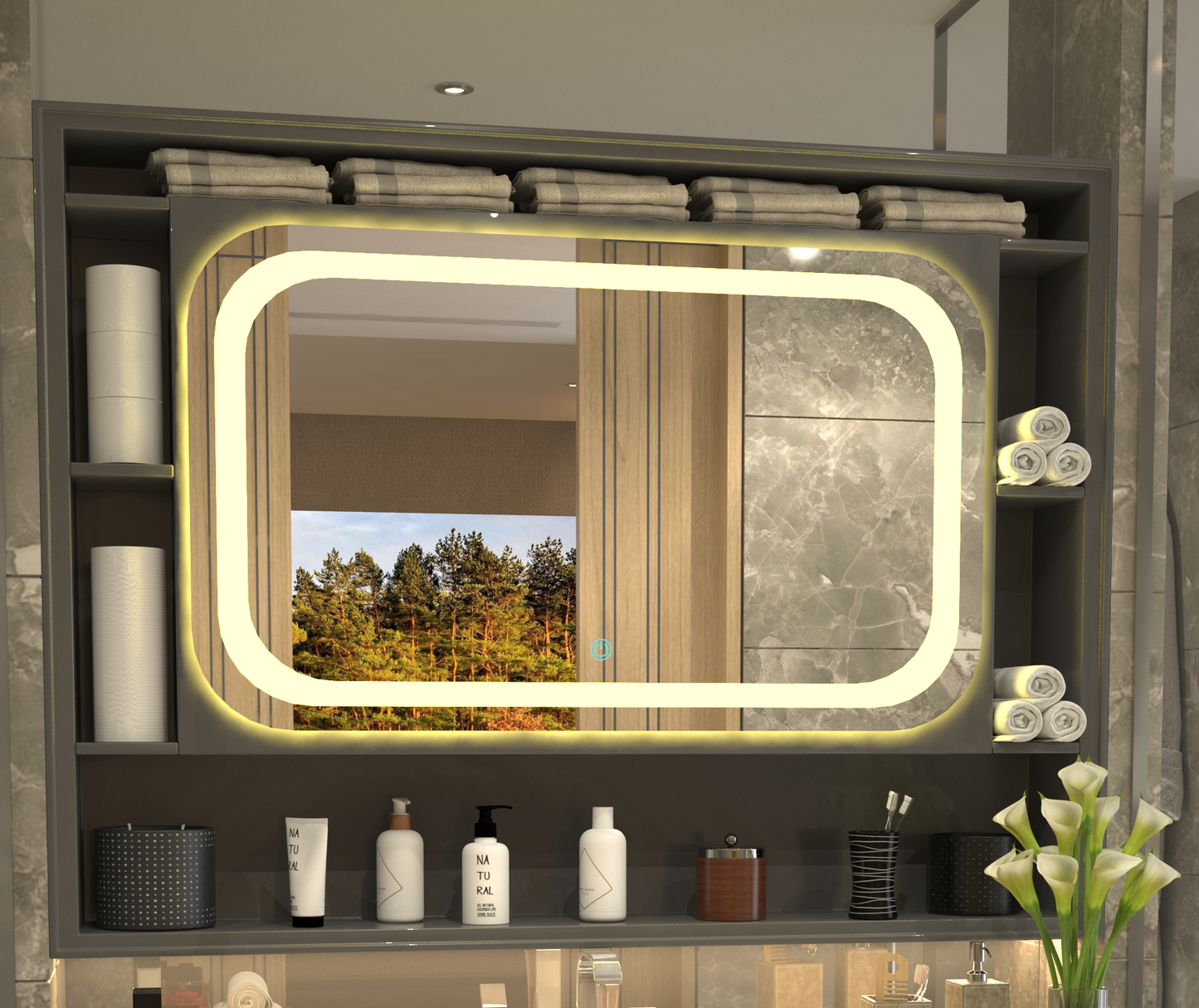 Modern Çerçeve Oval Lüks Minimalist Özel Tasarım Ayna