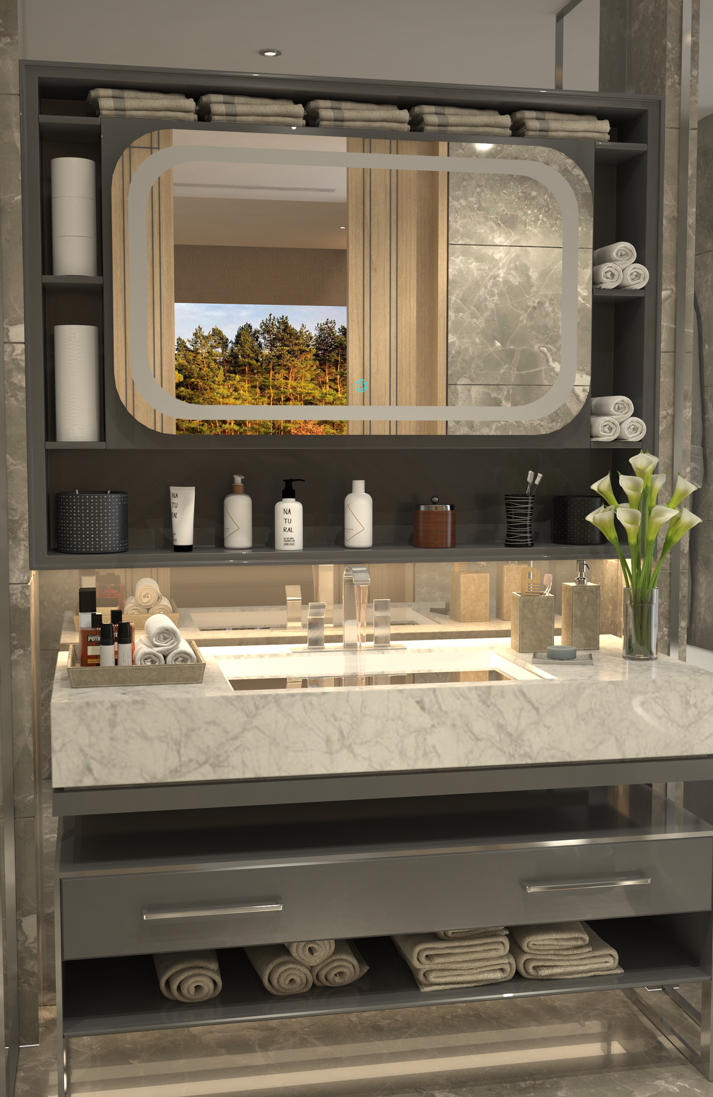 Modern Çerçeve Oval Lüks Minimalist Özel Tasarım Ayna