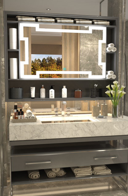 Meander Işıltısı Royal Line Lüks Minimalist Özel Tasarım Ayna