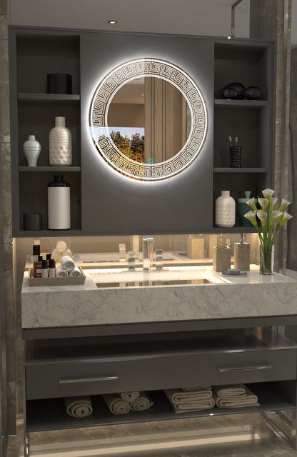 Versace Işıltısı: Lüks Desenli Minimalist Özel Tasarım Ayna